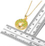 peridot tree of life pendant necklace in 18k yellow gold over sterling silver shown for size comparison