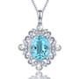 sky blue topaz pearl and white zircon necklace in rhodium over sterling silver