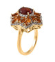 full view of madeira citrine and zircon cluster ring in 18k yellow gold over sterling silver