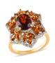 madeira citrine and zircon cluster ring in 18k yellow gold over sterling silver