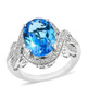 swiss blue topaz and zircon ring in rhodium over sterling silver