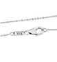 close up of tanzanite sapphire and zircon pendant necklace in rhodium over sterling silver