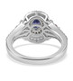 back view of tanzanite pink tourmaline brown and white zircon ring in rhodium over sterling silver