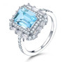 sky blue topaz and white zircon double ring in rhodium over sterling silver
