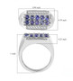 tanzanite and white zircon gents ring in rhodium over sterling silver shown for size comparison