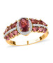 rubellite tourmaline and white zircon ring in 18k yellow gold over sterling silver