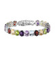 multi gemstone adjustable bracelet in rhodium over sterling silver