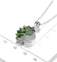 chrome diopside and white zircon necklace in sterling silver shown for size comparison