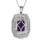 amethyst multi gemstone pendant necklace in rhodium over sterling silver
