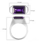 emerald cut amethyst gents ring in rhodium over sterling silver shown for size comparison