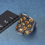 full view of citrine and black spinel cluster ring in black and white rhodium over sterling silver