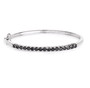 front view of black diamond bangle bracelet in rhodium over sterling silver