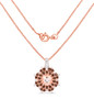 full view of morganite smoky quartz and white zircon pendant necklace in 18k rose gold over sterling silver