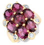rhodolite garnet and sky blue topaz ring in rhodium and 18k yellow gold over sterling silver