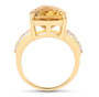 side view of citrine and white topaz ring in 14k yellow gold over sterling silver