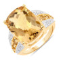citrine and white topaz ring in 14k yellow gold over sterling silver front