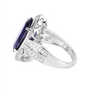 Iolite and diamond 14k white gold ring side