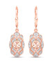 morganite and white topaz leverback earrings in 14k yellow gold over sterling silver