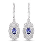 tanzanite and white topaz leverback earrings in rhodium over sterling silver
