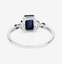 back view of sapphire and diamond wedding ring in 14k white gold