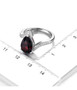 black garnet and white zircon ring in sterling silver