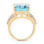 full view of sky blue topaz and white topaz ring in 14k yellow gold over sterling silver