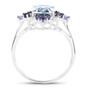 aquamarine diamond and tanzanite ring in 10k white gold side