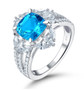 swiss blue topaz and white zircon ring in sterling silver