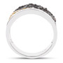 yellow black and champagne diamond ring in black and white rhodium over sterling silver