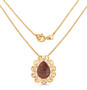 full view of druzy quartz and citrine pendant necklace in rhodium and 14k yellow gold over sterling silver