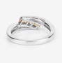 back view of citrine and white topaz bypass ring in rhodium over sterling silver