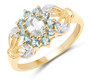 aquamarine and blue topaz ring in rhodium and 14k yellow gold over sterling silver