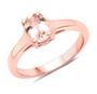 oval morganite solitaire wedding ring in 18k rose gold over sterling silver