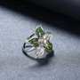 chrome diopside flower sterling silver ring live two