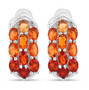 shades of fire opal omega back earrings in rhodium over sterling silver