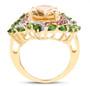 citrine multi gem cocktail 14k yellow gold over sterling silver ring side profile