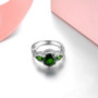 Chrome Diopside & White Zircon Ring in Sterling Silver 2.6ctw