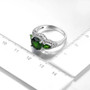 chrome diopside and white zircon ring in sterling silver