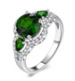 Chrome Diopside & White Zircon Ring in Sterling Silver 2.6ctw