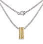 full view of yellow sapphire cluster pendant necklace in rhodium over sterling silver
