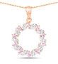 london blue topaz and white topaz round pendant necklace in rhodium over sterling silver