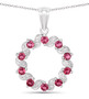 london blue topaz and white topaz round pendant necklace in rhodium over sterling silver