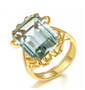 prasiolite ring in 18k yellow gold over sterling silver