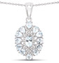 aquamarine and white topaz pendant necklace in rhodium over sterling silver
