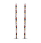 front view of 2" multi color sapphire hoop earrings in rhodium over sterling silver