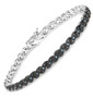 blue diamond black rhodium over sterling silver tennis bracelet