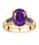 amethyst champagne and white diamond ring in black rhodium and 18k yellow gold over sterling silver