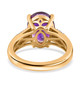 back view of amethyst champagne and white diamond ring in black rhodium and 18k yellow gold over sterling silver
