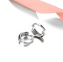full view of citrine and black spinel hoop earrings in rhodium over sterling silver
