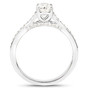 side view of oval diamond wedding ring in 14k white gold
